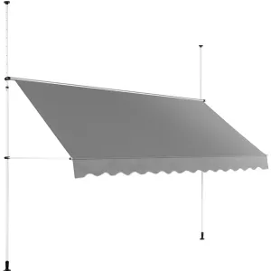 Erkély árnyékoló - 2–3,1 m - 350 x 120 cm - UV-álló - antracitszürke / fehér | Uniprodo