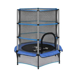 Gyermek trambulin - biztonsági hálóval - 140 cm - 80 kg - kék | Uniprodo