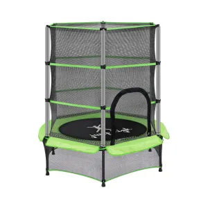 Gyermek trambulin - biztonsági hálóval - 140 cm - 50 kg - zöld | Uniprodo