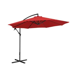 Lámpa formájú napernyő - Piros - kerek - Ø 300 cm - dönthető | Uniprodo