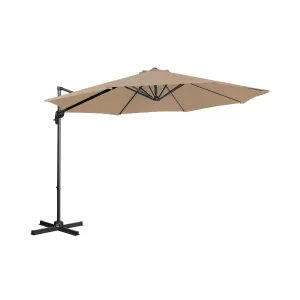 Lámpa formájú napernyő - Taupe - kerek - Ø 300 cm - dönthető és forgatható | Uniprodo