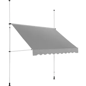 Erkély árnyékoló - 2–3,1 m - 250 x 120 cm - UV-álló - antracitszürke / fehér | Uniprodo