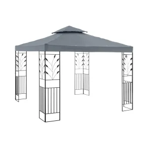 Kerti pavilon - 3 x 3 m - 180 g / m² - sötétszürke | Uniprodo