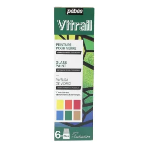 Pebeo Vitrail üvegfestékek / készlet 6 x 20 ml (festék)