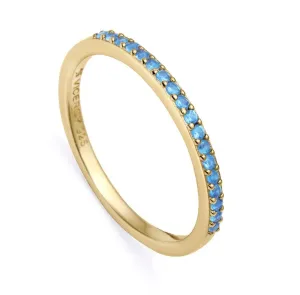 Viceroy Elegáns, aranyozott gyűrű kék cirkónium kövekkel Trend 9118A014 54 mm