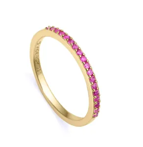 Viceroy Elegáns, aranyozott gyűrű rózsaszín cirkónium kövekkel Trend 9118A012 50 mm