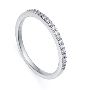 Viceroy Elegáns ezüst gyűrű átlátszó cirkónium kővel Clasica 9118A014 54 mm