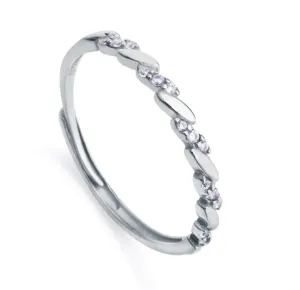 Viceroy Minimalista ezüst gyűrű cirkónium kövekkel Clasica 13157A013 55 mm