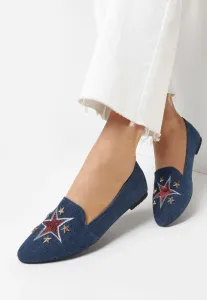 Kék balerina lapossarkú cipő #1437116