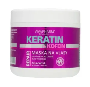 Vivaco Keratin regeneráló hajápoló maszk koffeinnel nőknek 600 ml
