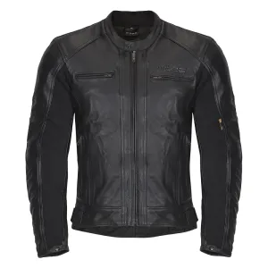 Férfi bőr motoros kabát W-TEC Mardok  fekete  4XL