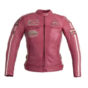 Női motoros bőrkabát W-TEC Sheawen Lady Pink  rózsaszín  L