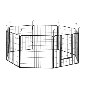 Kutya járóka - ajtóval - 8 moduláris szegmens - beltéri és kültéri használatra | Wiesenfield