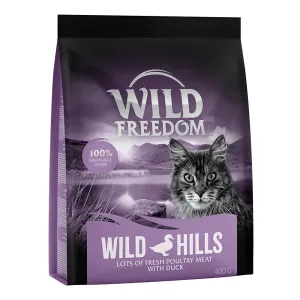 400g Wild Freedom Adult 'Wild Hills' gabonamentes - kacsa száraz macskatáp