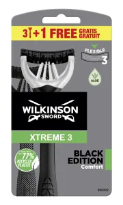 Wilkinson Sword Egyhasználatú borotva férfiaknak Wilkinson Xtreme3 Black Edition Comfort 3+1 db