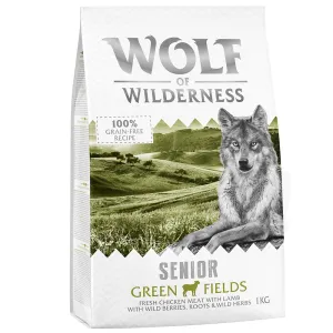 1kg Wolf of Wilderness Senior 'Green Fields' - bárány száraz kutyatáp