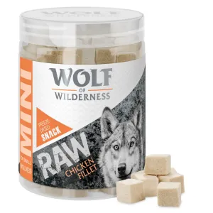 4x60g Wolf of Wilderness Mini RAW csirkefilé fagyasztva szárított kutyasnack