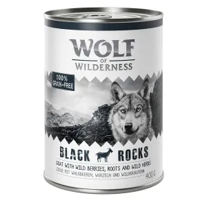 24x400g Wolf of Wilderness nedves kutyatáp-Black Rocks kecske