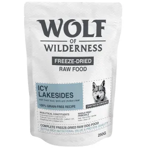 250g Wolf of Wilderness fagyasztva szárított nyers eledel rendkívüli kedvezménnyel! száraz kutyatáp - ,,Icy Lakesides