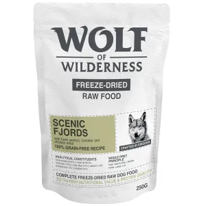 250g Wolf of Wilderness fagyasztva szárított nyers eledel rendkívüli kedvezménnyel! száraz kutyatáp - ,,Scenic Fjords