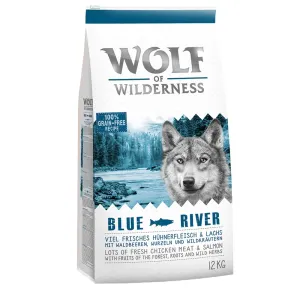 2x12 kg Wolf of Wilderness Adult - Blue River - lazac száraz kutyatáp