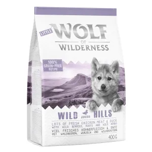 400g Wolf of Wilderness Junior 'Wild Hills' kacsa kutyatáp