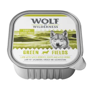 6x300g Wolf of Wilderness Adult nedves kutyatáp-Green Fields - bárány