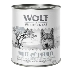 6x800g Wolf of Wilderness nedves kutyatáp-White Infinity ló