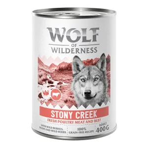 24x400g Wolf of Wilderness Stony Creek nedves kutyatáp 20+4 ingyen