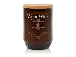 WoodWick Illatgyertya ReNew üveg nagy Lavender & Cypress 368 g