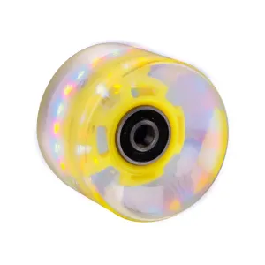 Műanyag gördeszka világító kerék 60*45 mm ABEC 7 csapágyakkal  sárga