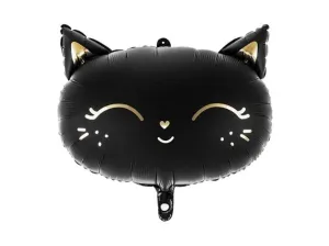 Fólia lufi macska, 48 x 36 cm, fekete - xPartydeco
