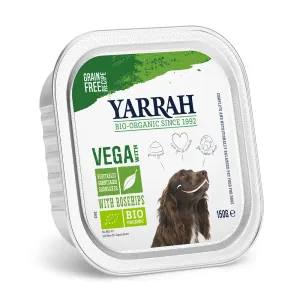 12x150g Yarrah Bio falatkák szószban nedves kutyatáp-vegetáriánus falatkák & bio-csipkebogyó (vegán)