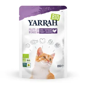 28x85g Yarrah Bio pulykfilék szószban nedves macskatáp