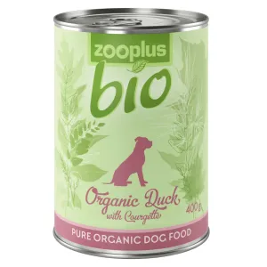 24x400g zooplus Bio kacsa, bio édesburgonya & bio cukkini nedves kutyatáp