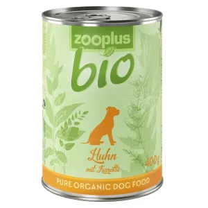 24x400g zooplus Bio nedves kutyatáp- Mix: 12 x 400 g csirke,  6 x 400 g marha,  6 x 400 g pulyka